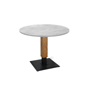 Мини-стол на кухню SHT-TU22 / SHT-TT 90 ЛДСП (бетон чикаго светло-серый/дуб брашированный корич/черный муар) в Самаре