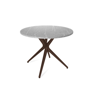 Обеденный круглый стол SHT-TU30 / SHT-TT 90 МДФ (серый мрамор/коричневый) в Самаре
