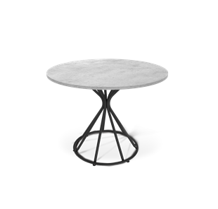 Круглый стол на кухню SHT-TU4-1 / SHT-TT 90 ЛДСП (бетон чикаго светло-серый/черный муар) в Самаре
