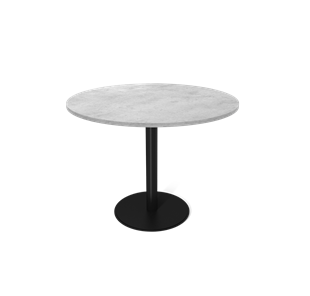 Круглый стол на кухню SHT-TU43 / SHT-TT 90 ЛДСП (бетон чикаго светло-серый/черный муар) в Самаре