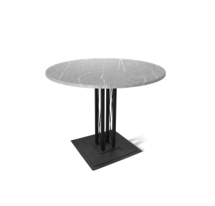 Круглый стол на кухню SHT-TU6-BS1 / SHT-TT 90 МДФ (серый мрамор/черный) в Самаре