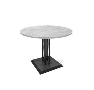 Обеденный круглый стол SHT-TU6-BS2 / SHT-TT 90 ЛДСП (бетон чикаго светло-серый/черный) в Самаре
