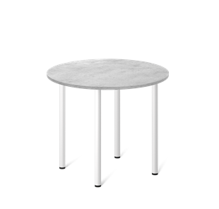 Кухонный круглый стол SHT-TU66 / SHT-TT 90 ЛДСП (бетон чикаго светло-серый/белый) в Самаре