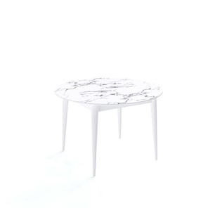Стол обеденный круглый Kenner W1200 (Белый/Мрамор белый) в Самаре