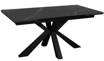 Стол раздвижной раздвижной DikLine SFE140 Керамика Черный мрамор/подстолье черное/опоры черные (2 уп.) в Тольятти