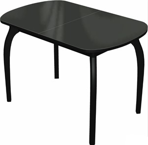 Обеденный овальный стол Ривьера исп.1 дерево №1 (стекло черное/черный) в Сызрани