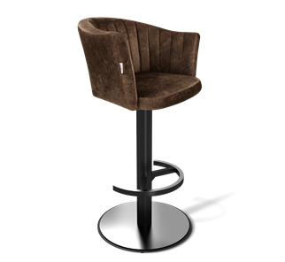 Барный стул SHT-ST42-1 / SHT-S137 (кофейный трюфель/стальной/черный муар) в Самаре