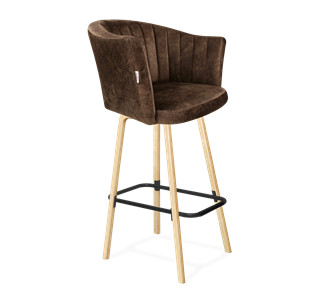 Барный стул SHT-ST42-1 / SHT-S94 (кофейный трюфель/прозрачный лак/черный муар) в Самаре