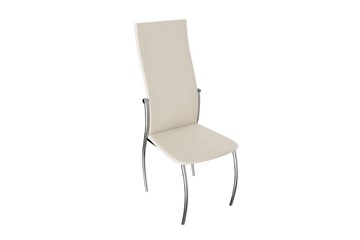 Обеденный стул Комфорт-М, цвет Хром, Бежевый Аллигатор к/з 218 (белый перламутр) в Самаре