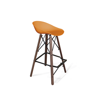 Барный стул SHT-ST19/S80 (оранжевый/темный орех/черный) в Самаре