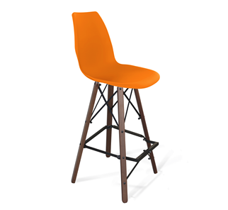 Барный стул SHT-ST29/S80 (оранжевый ral2003/темный орех/черный) в Тольятти
