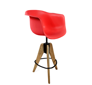 Барный стул SHT-ST31/S92 (красный/брашированный коричневый/черный муар) в Тольятти