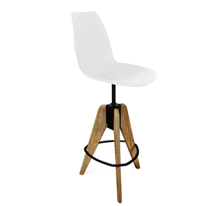 Барный стул SHT-ST29/S92 (белый/брашированный коричневый/черный муар) в Самаре