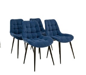Комплект из 4-х обеденных стульев Brendoss Комфорт синий черные ножки в Тольятти
