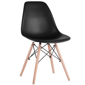 Комплект стульев 4 шт. BRABIX "Eames CF-010", пластик черный, опоры дерево/металл, 532631, 2033A в Сызрани