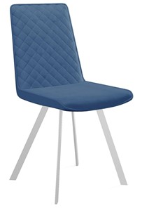 Обеденный стул 202, микровелюр B8 blue, ножки белые в Тольятти