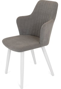 Кухонный стул Кубика Йорк, ноги белые круглые XXL (R38)/велюр T180 Светло-серый в Тольятти