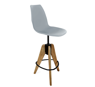 Барный стул SHT-ST29/S92 (серый ral 7040/брашированный коричневый/черный муар) в Самаре