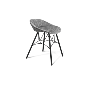 Обеденный стул SHT-ST19-SF1 / SHT-S100 (дымный/черный муар) в Самаре