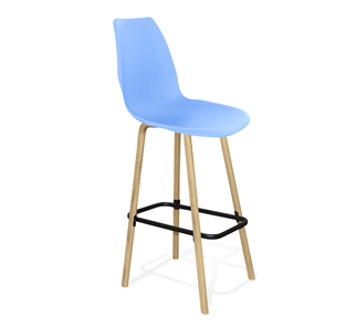 Барный стул SHT-ST29/S94 (голубой pan 278/прозрачный лак/черный муар) в Самаре