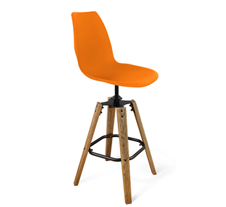 Барный стул SHT-ST29/S93 (оранжевый ral2003/брашированный коричневый/черный муар) в Самаре