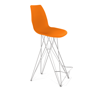 Барный стул SHT-ST29/S66 (оранжевый ral2003/хром лак) в Самаре