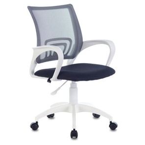 Офисное кресло Brabix Fly MG-396W (с подлокотниками, пластик белый, сетка, темно-серое) 532400 в Тольятти