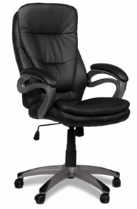 Кресло ДамОфис J 9302 экокожа /пластик, черный в Самаре