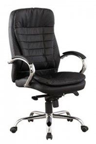 Компьютерное кресло ДамОфис J 9031-1 нат. кожа /хром, черный в Сызрани