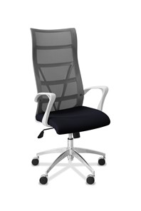 Офисное кресло Топ X белый каркас, сетка/ткань TW / серая/черная в Тольятти