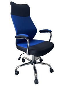 Кресло офисное C168 черный/синий в Тольятти