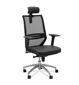 Офисное кресло Aero lux с подголовником, сетка/ткань TW / черная/черная в Тольятти