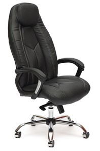 Компьютерное кресло BOSS Lux, кож/зам, черный/черный перфорированный, арт.9160 в Тольятти