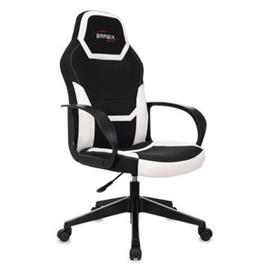 Компьютерное кресло BRABIX "Alpha GM-018", ткань/экокожа, черное/белое, 532640, GM-018_532640 в Сызрани