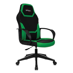 Кресло офисное BRABIX "Alpha GM-018", ткань/экокожа, черное/зеленое, 532639, GM-018_532639 в Сызрани