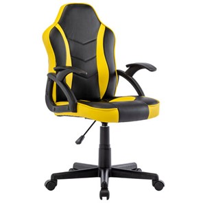 Офисное кресло BRABIX "Shark GM-203", экокожа, черное/желтое, 532514 в Самаре