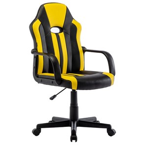 Кресло компьютерное RABIX "Stripe GM-202", экокожа, черное/желтое, 532510 в Тольятти