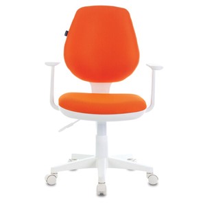 Кресло компьютерное Brabix Fancy MG-201W (с подлокотниками, пластик белый, оранжевое) 532410 в Сызрани