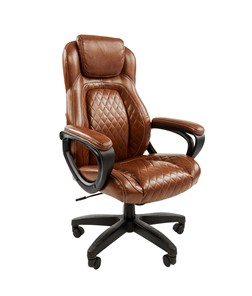 Кресло компьютерное CHAIRMAN 432, экокожа, цвет коричневый в Тольятти