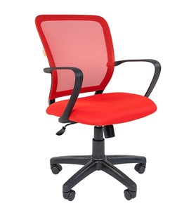 Кресло офисное CHAIRMAN 698 black TW-69, ткань, цвет красный в Самаре