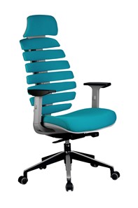 Кресло офисное Riva Chair SHARK (Лазурный/серый) в Сызрани
