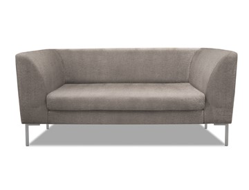 Офисный диван мягкий Сиеста 2-местный, ткань Сахара / темно-бежевая С04 в Тольятти