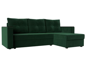 Угловой диван с оттоманкой Атланта Лайт Б/С, Зеленый (Велюр) в Тольятти