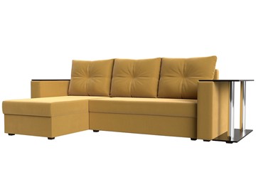 Угловой диван Атланта Лайт, Желтый (микровельвет) в Самаре