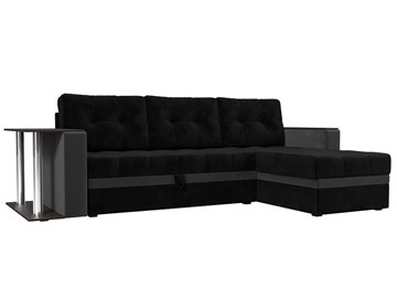 Угловой диван Атланта М, Черный/Серый (велюр) в Самаре