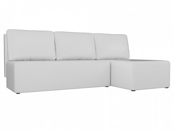 Угловой диван с оттоманкой Поло, Белый (экокожа) в Самаре