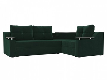 Угловой раскладной диван Тесей Боннель, Зеленый (Велюр) в Самаре