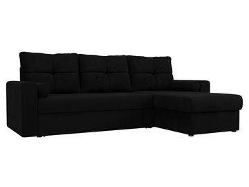 Угловой раскладной диван Верона, Черный (микровельвет) в Тольятти