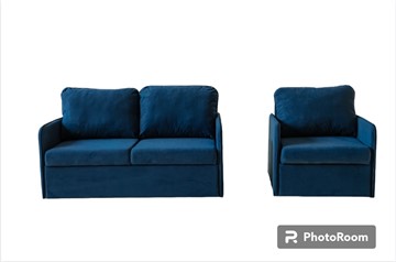 Набор мебели Амира синий диван + кресло в Тольятти