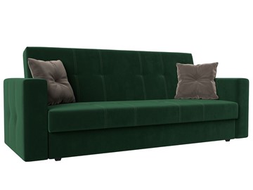 Прямой диван Лига-016, Зеленый\Коричневый (велюр) в Сызрани